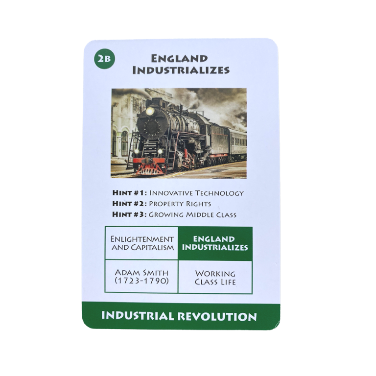 England Industrializes Modern History Go Fish card sample